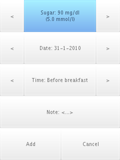 diabetes diary - screenshot
