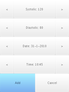 hypertension diary, screenshot 2