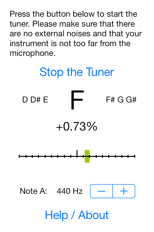 mobile chromatic instrument tuner by efrac - second screenshot